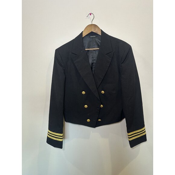 Black Sailor-Inspired Blazer with Gold Accents Men’s Estimated Size 42 – Nautica - Picture 6 of 8